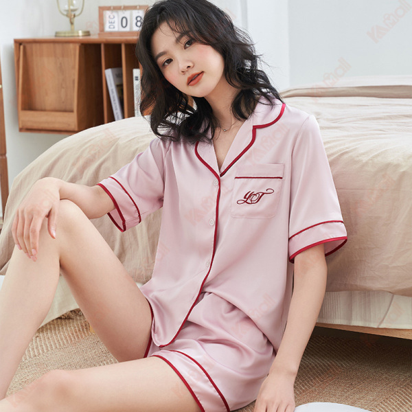 pink pajama thin section short sleeve